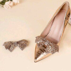 1Pair Antique Bronze Crystal Shoe Clips